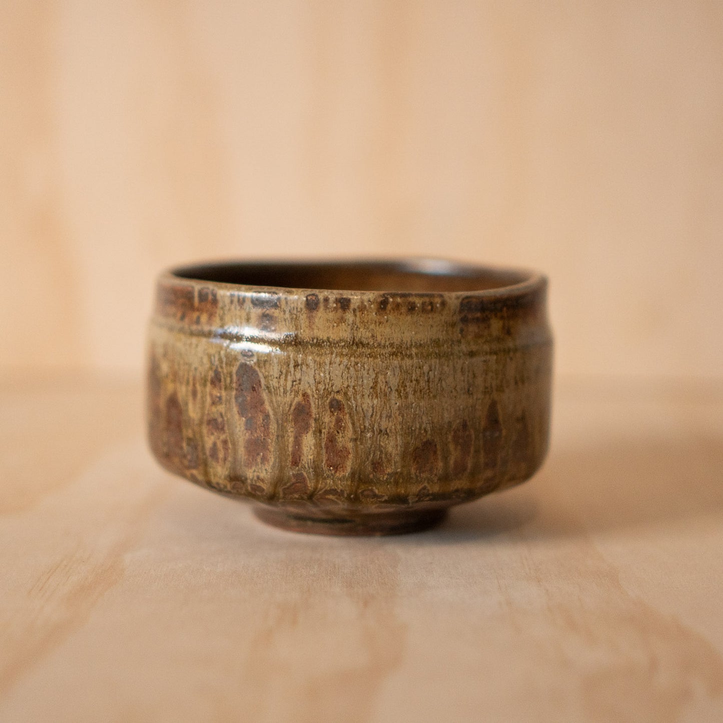 Japanese Ceramic Bizen Nagashi Chawan Matcha Bowl