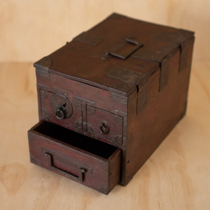 Antique Japanese 3 Drawer Suzuri Bako Calligraphy Box