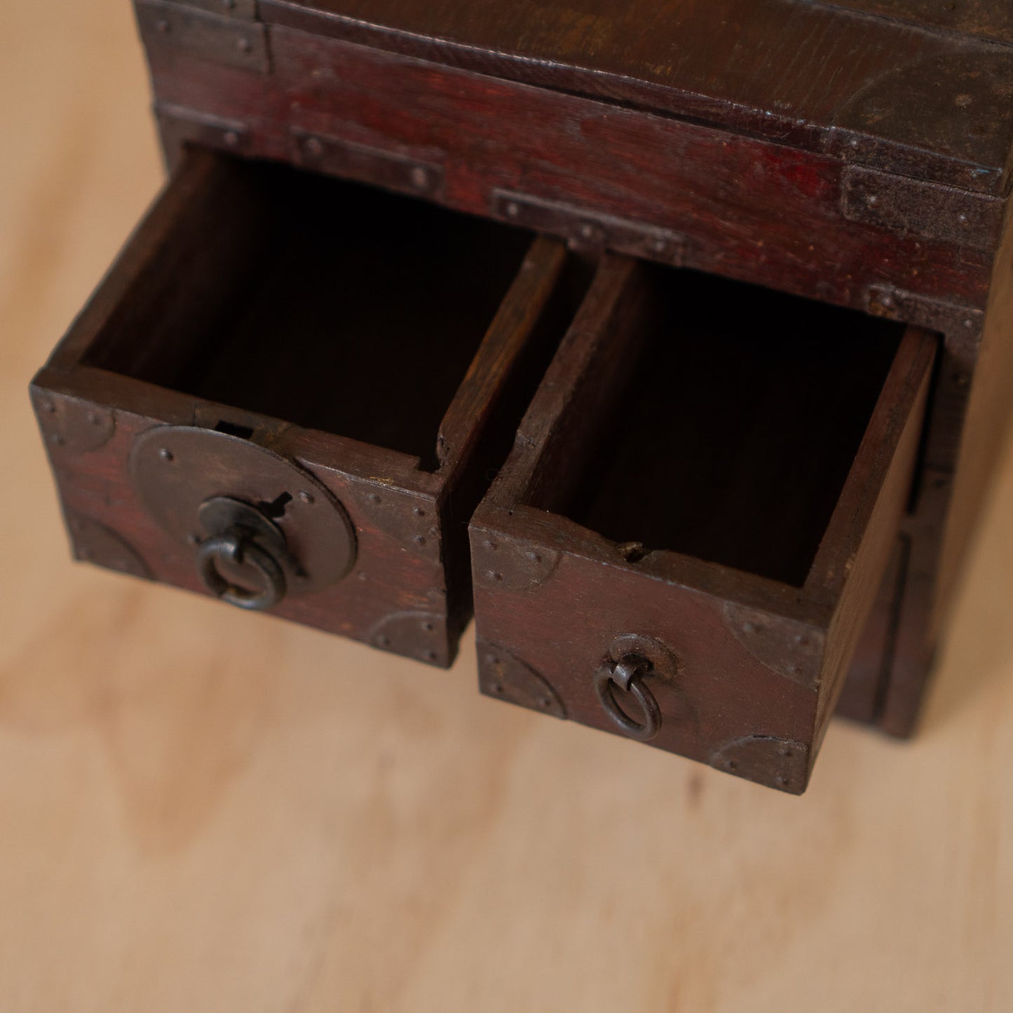 Antique Japanese 3 Drawer Suzuri Bako Calligraphy Box