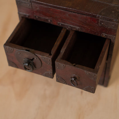 Antique Japanese 3 Drawer Suzuri Bako Calligraphy Box