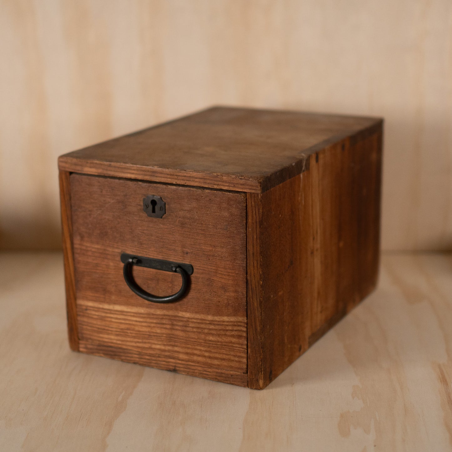 Antique Japanese Taisho period single draw ko-tansu merchant box