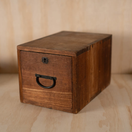 Antique Japanese Taisho period single draw ko-tansu merchant box