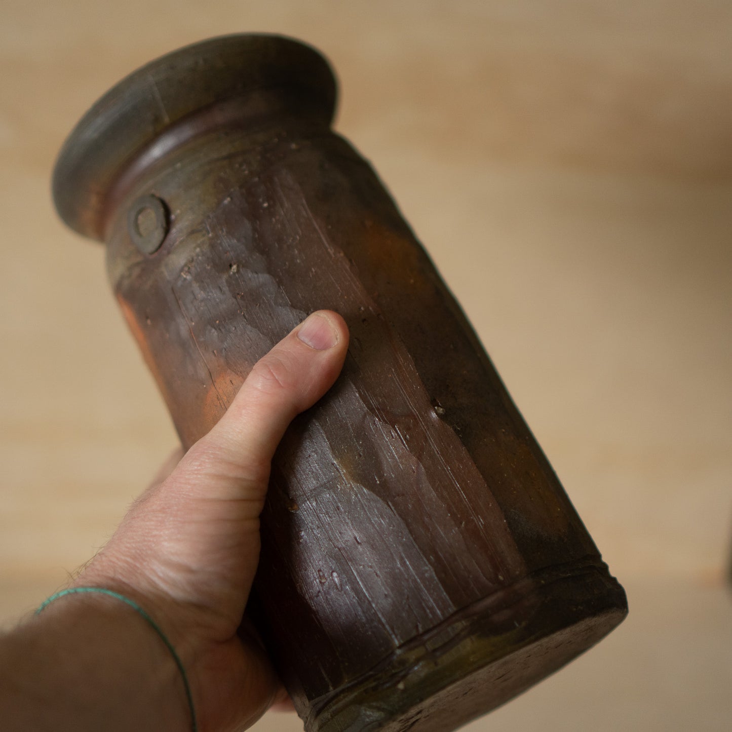Vintage Japanese Ceramic Large Bizen Vase