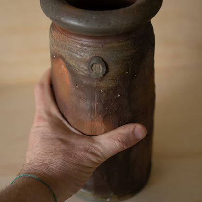 Vintage Japanese Ceramic Large Bizen Vase
