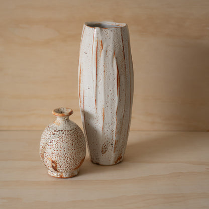 Vintage Japanese Tall Shino Ceramic Vase