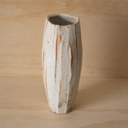 Vintage Japanese Tall Shino Ceramic Vase