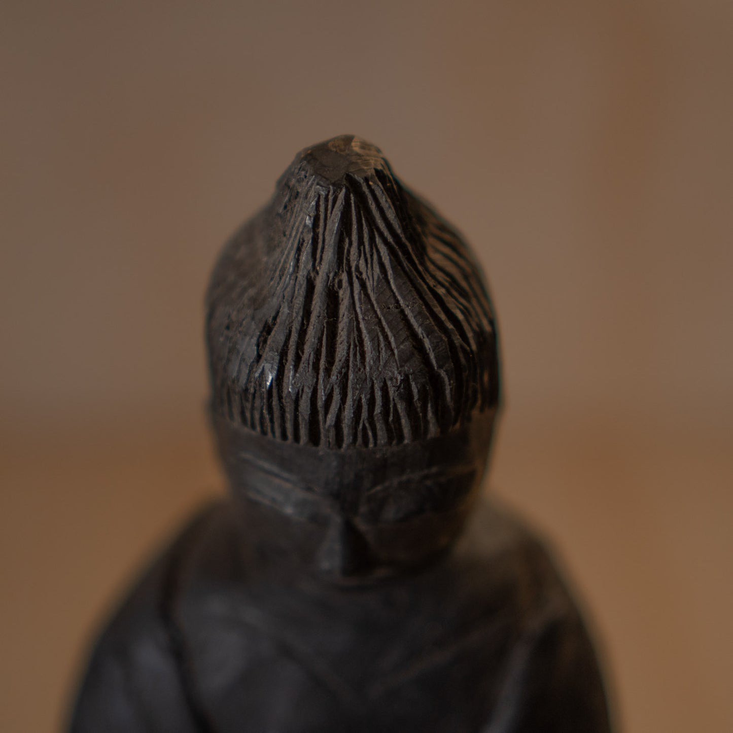 Vintage Japanese Mingei folk art carved standing Buddha