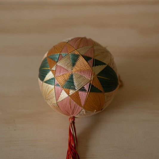 Vintage Japanese Temari Ball folk art hanging decoration - 1