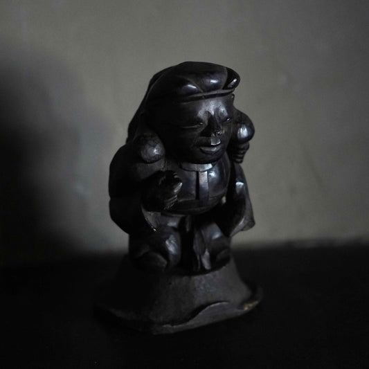 Antique Japanese Carved Black Daikoku Figure