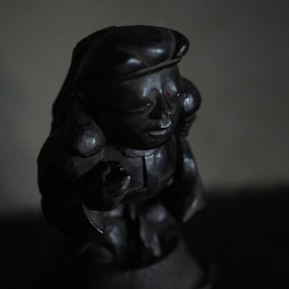 Antique Japanese Carved Black Daikoku Figure