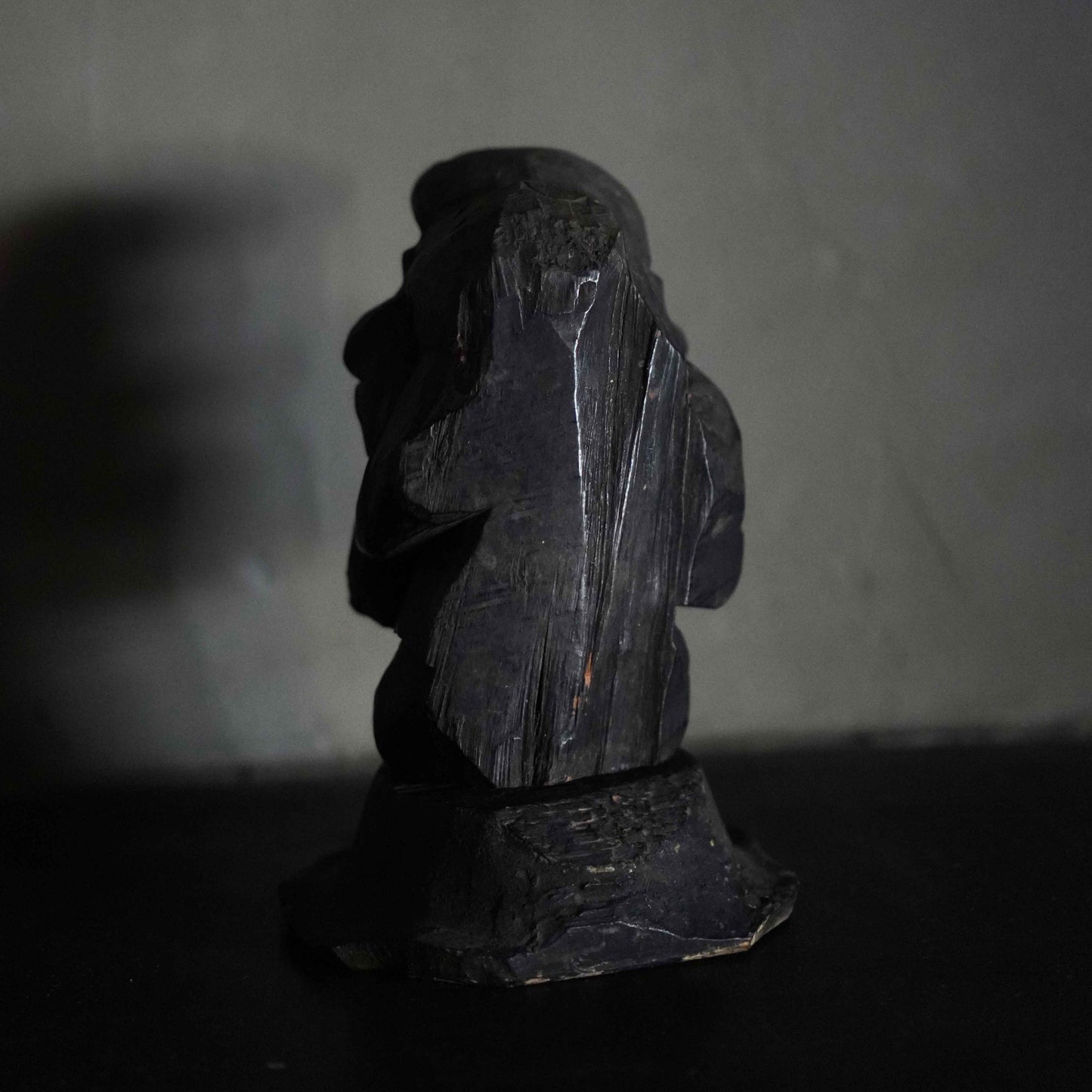Antique Japanese Carved Black Daikoku Figure