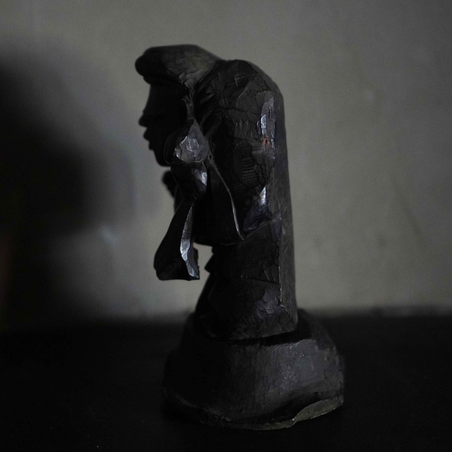 Antique Japanese Carved Black Daikoku Figure