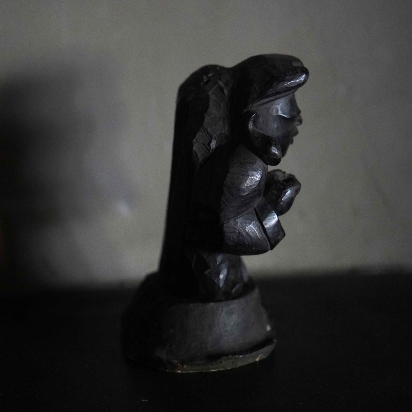 Antique Japanese Carved Black Daikoku Figure