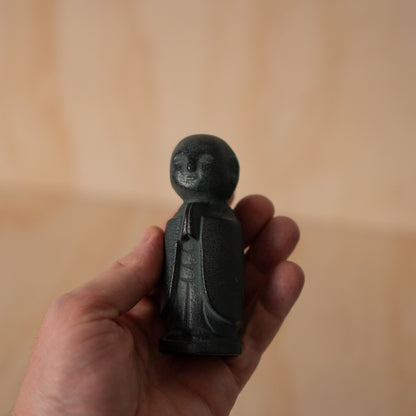 Vintage Mid Century Japanese Cast Iron Jizo statue from Morioka