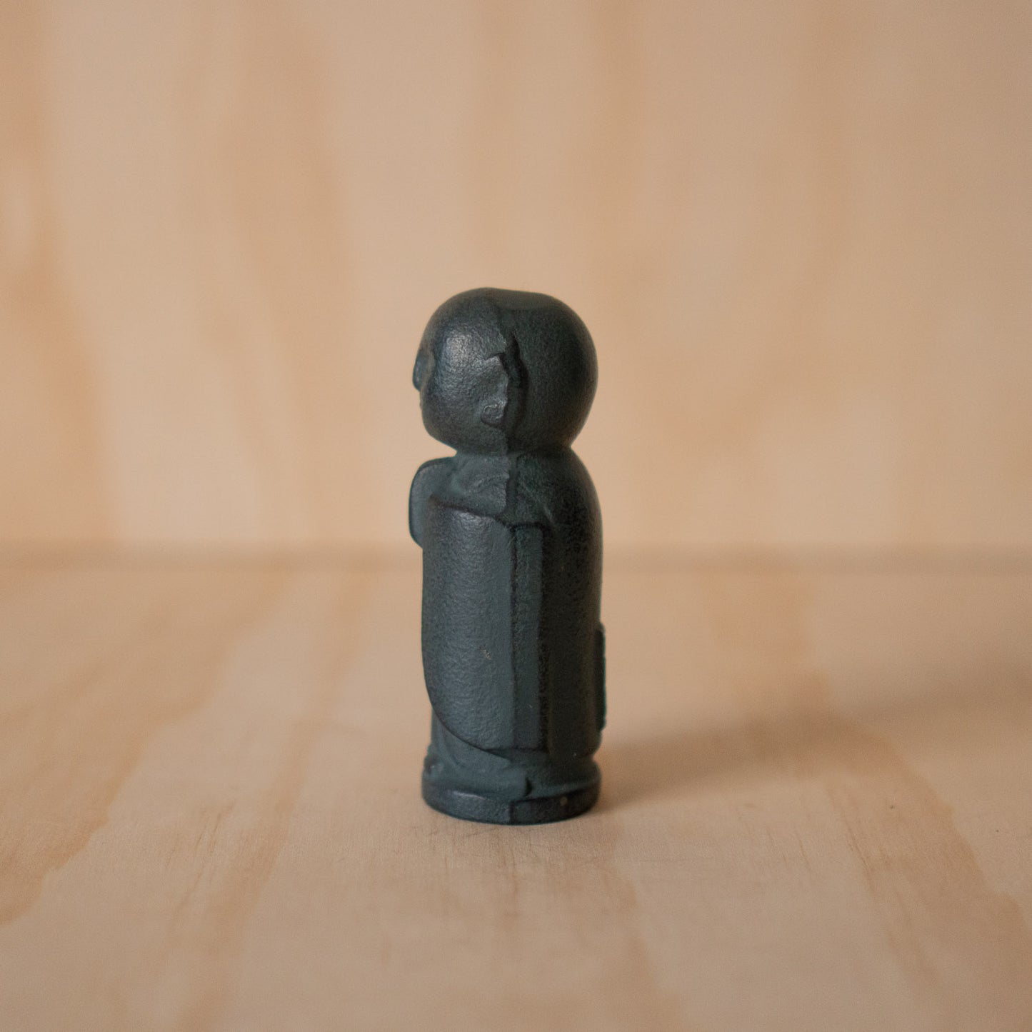 Vintage Mid Century Japanese Cast Iron Jizo statue from Morioka
