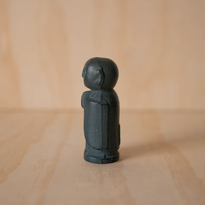 Vintage Mid Century Japanese Cast Iron Jizo statue from Morioka
