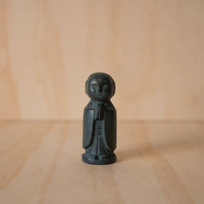 Vintage Mid Century Japanese Cast Iron Jizo statue from Morioka