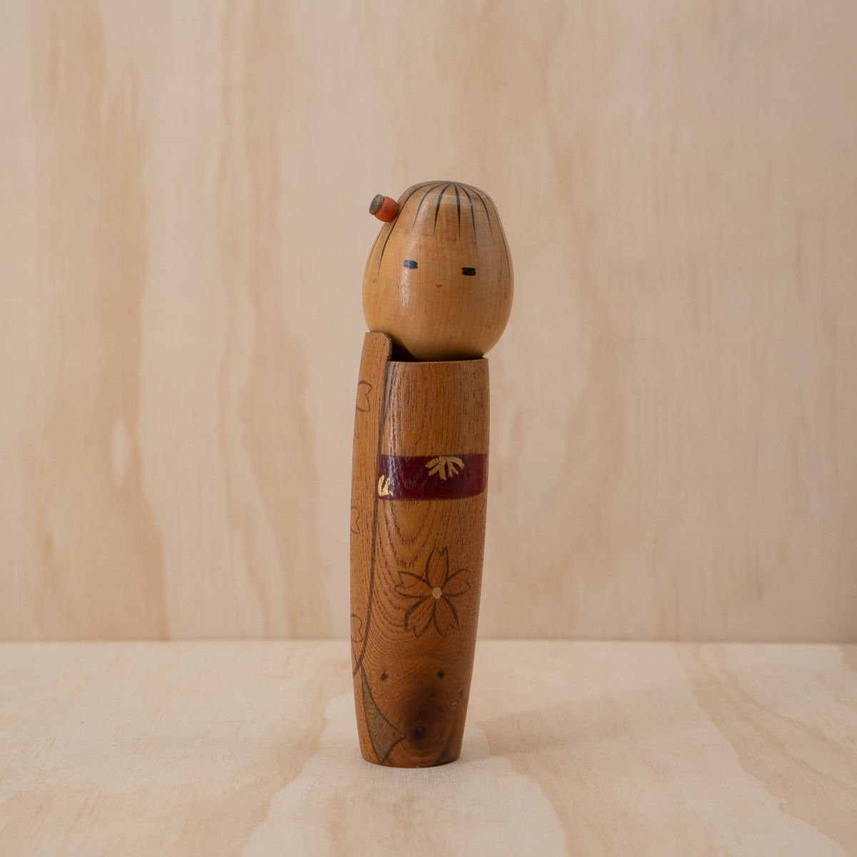 Vintage Japanese Creative Sosaku Kokeshi - Cherry Blossoms