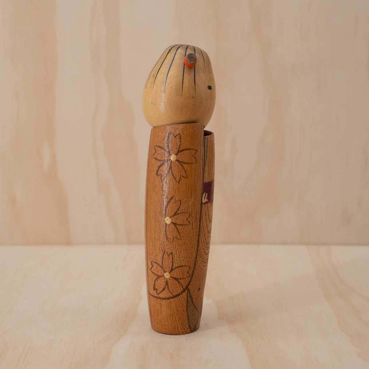 Vintage Japanese Creative Sosaku Kokeshi - Cherry Blossoms