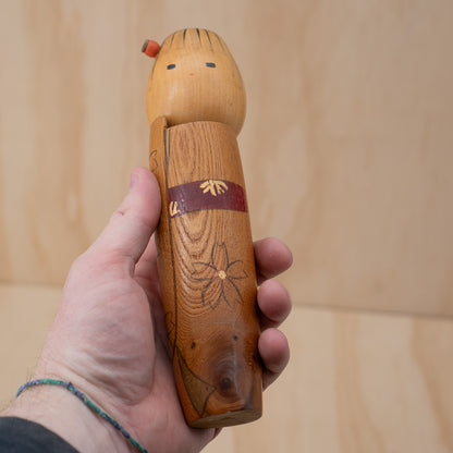 Vintage Japanese Creative Sosaku Kokeshi - Cherry Blossoms