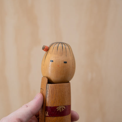 Vintage Japanese Creative Sosaku Kokeshi - Cherry Blossoms