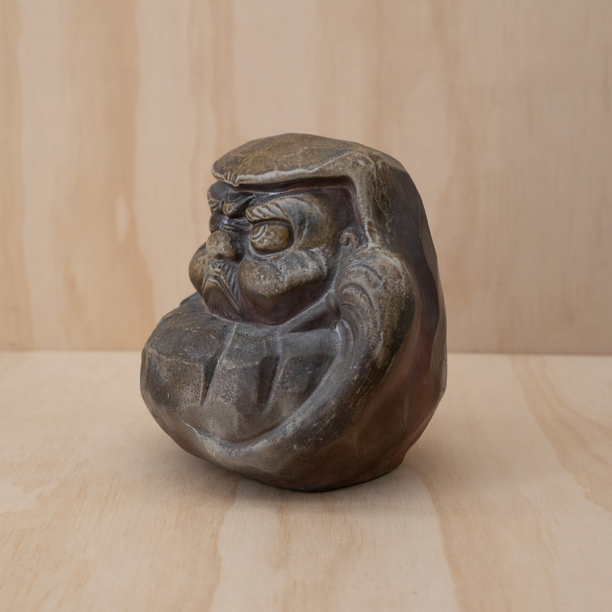 Vintage Japanese Ceramic Bizen Daruma Sculpture