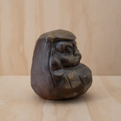 Vintage Japanese Ceramic Bizen Daruma Sculpture