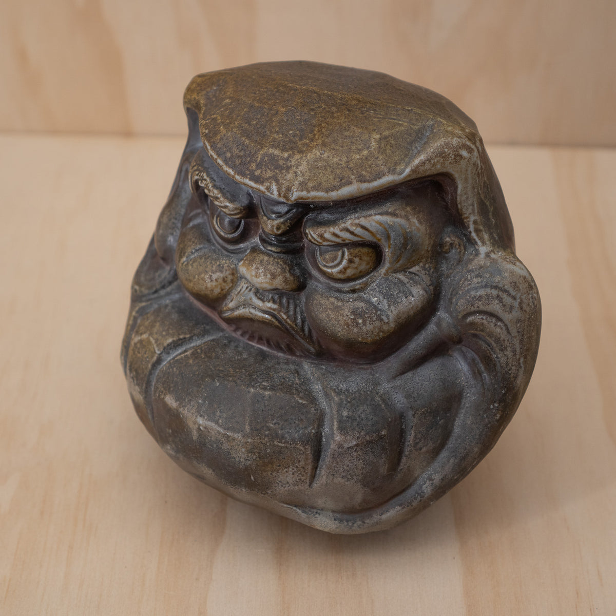 Vintage Japanese Ceramic Bizen Daruma Sculpture