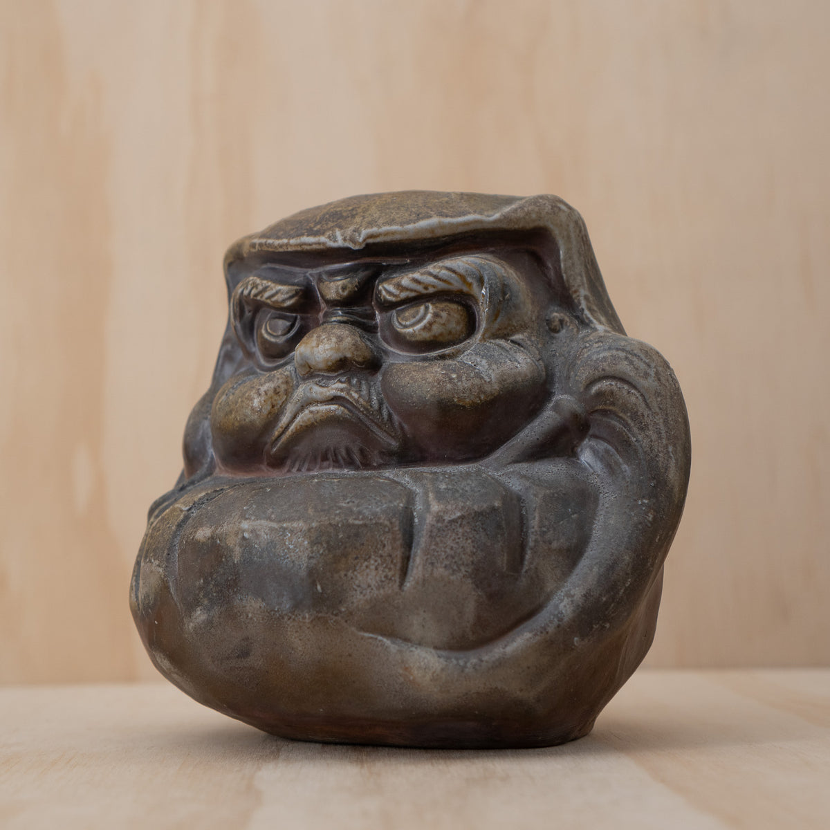 Vintage Japanese Ceramic Bizen Daruma Sculpture
