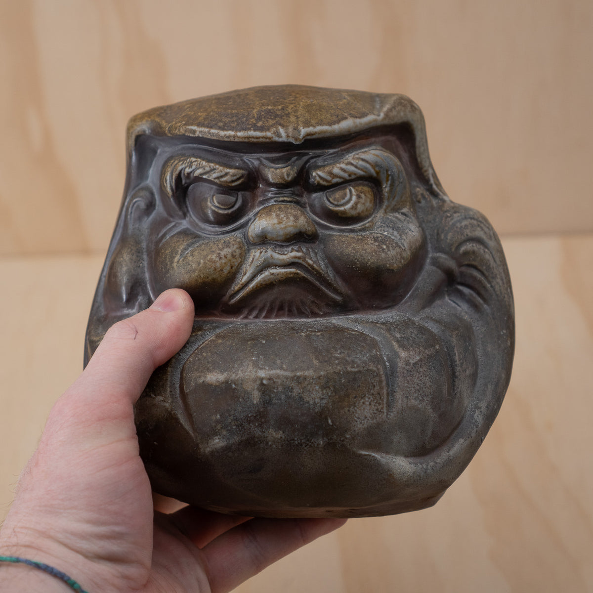 Vintage Japanese Ceramic Bizen Daruma Sculpture