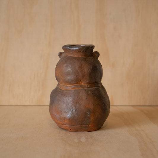 Vintage Japanese Bizen Hand made Woodfired Ceramic Vase