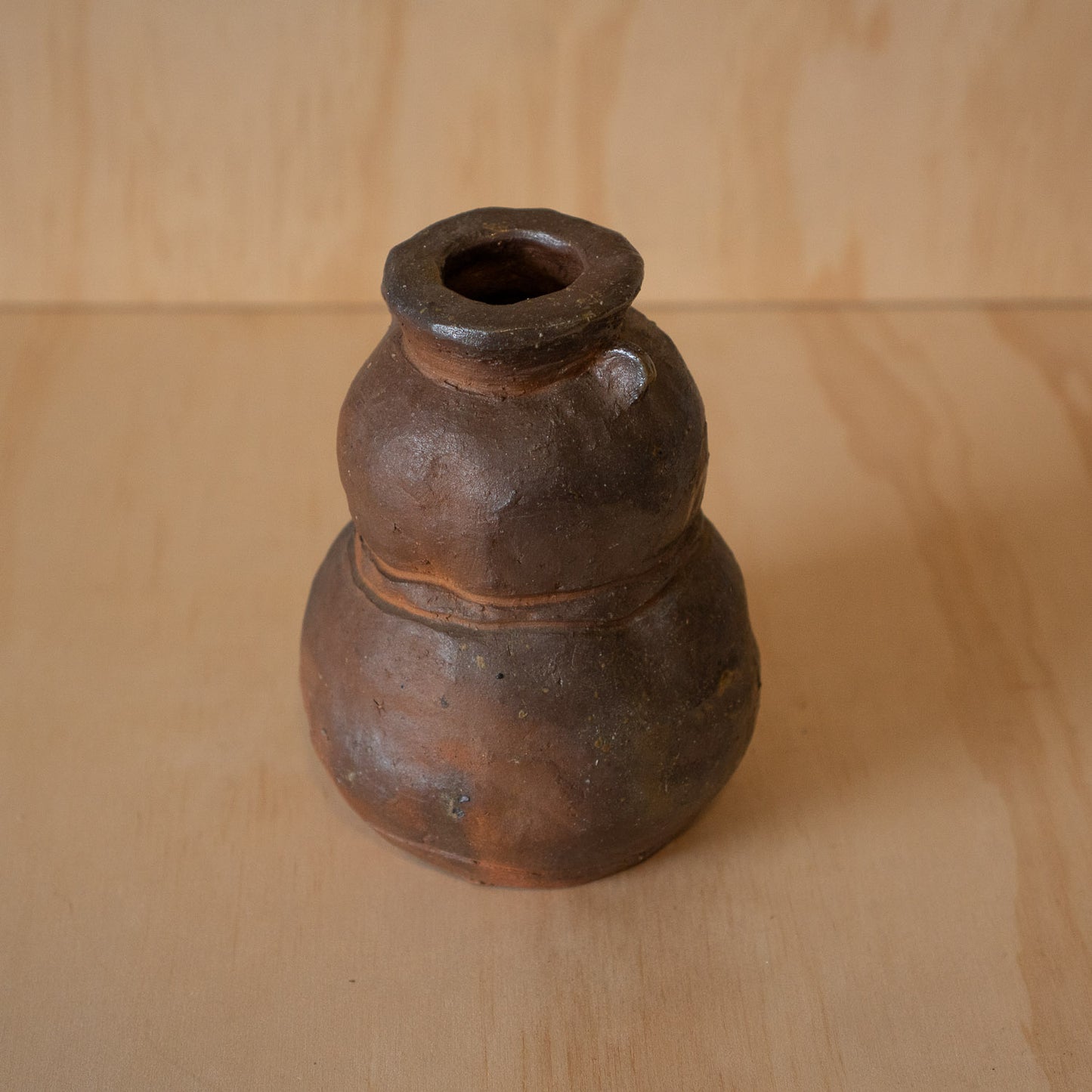 Vintage Japanese Bizen Hand made Woodfired Ceramic Vase