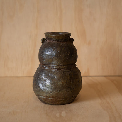 Vintage Japanese Bizen Hand made Woodfired Ceramic Vase