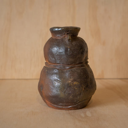 Vintage Japanese Bizen Hand made Woodfired Ceramic Vase