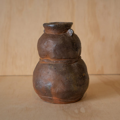 Vintage Japanese Bizen Hand made Woodfired Ceramic Vase