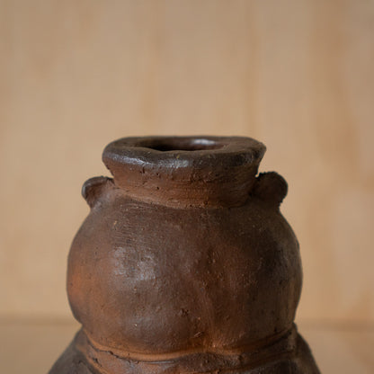 Vintage Japanese Bizen Hand made Woodfired Ceramic Vase