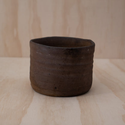 Vintage Japanese Bizen pottery Mizusashi water bowl for tea ceremony
