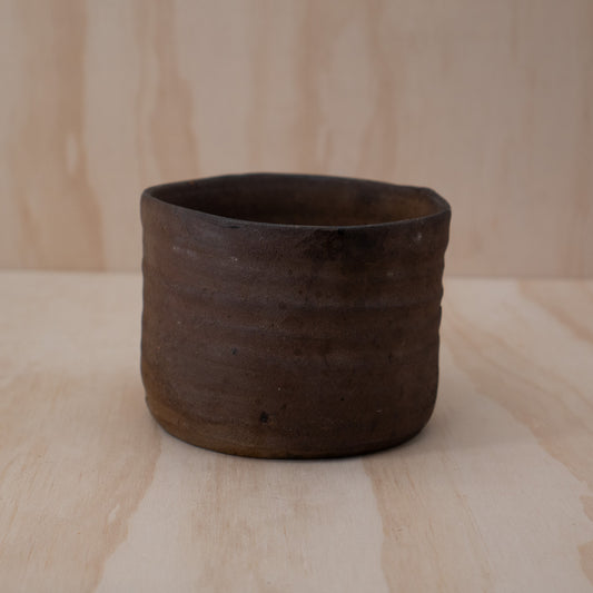 Vintage Japanese Bizen pottery Mizusashi water bowl for tea ceremony