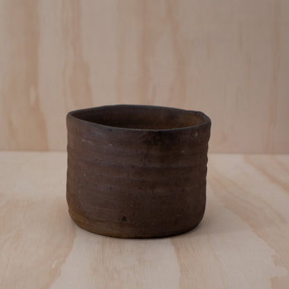 Vintage Japanese Bizen pottery Mizusashi water bowl for tea ceremony