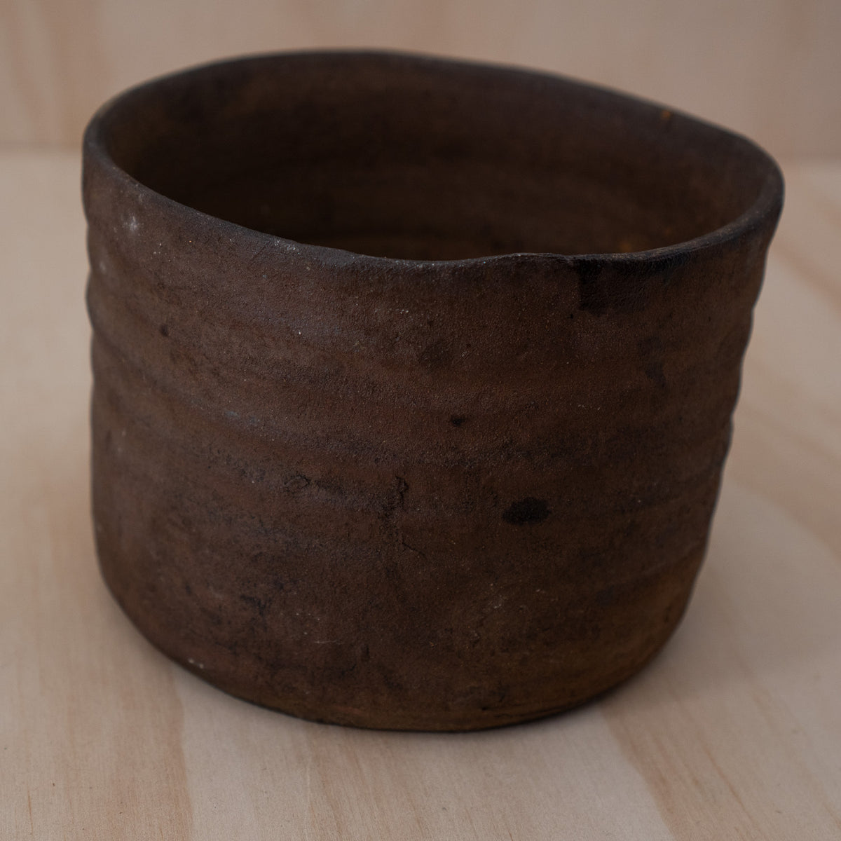 Vintage Japanese Bizen pottery Mizusashi water bowl for tea ceremony