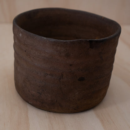Vintage Japanese Bizen pottery Mizusashi water bowl for tea ceremony