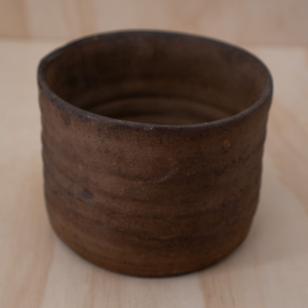 Vintage Japanese Bizen pottery Mizusashi water bowl for tea ceremony