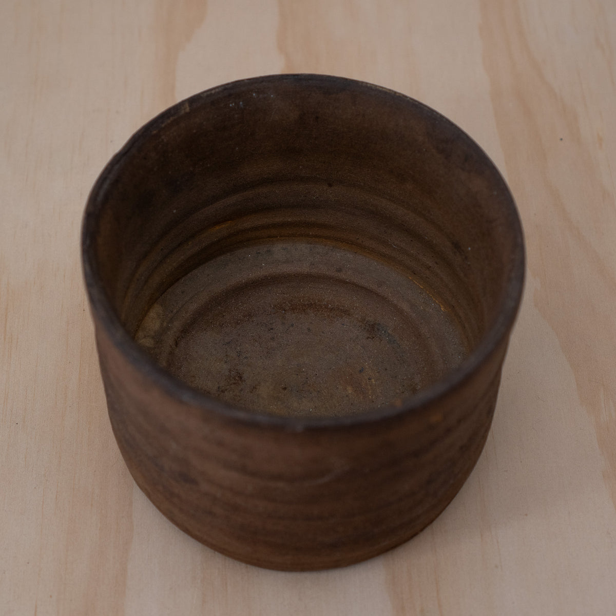 Vintage Japanese Bizen pottery Mizusashi water bowl for tea ceremony