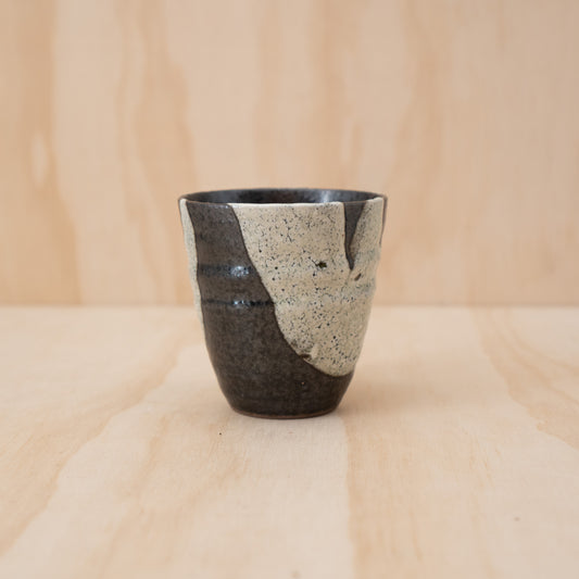 Japanese Ceramic black and White Tea Cup