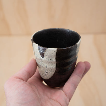 Japanese Ceramic black and White Tea Cup