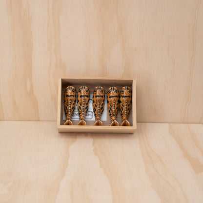 Vintage Japanese Box Set of Nabeshima -yaki Mudskipper Chopstick rests