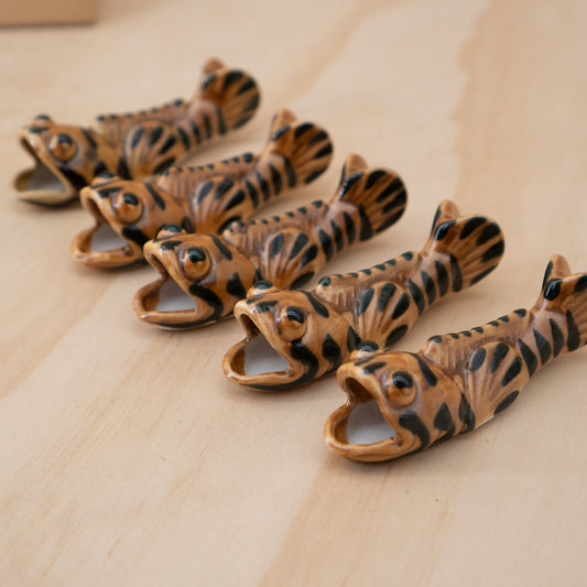 Vintage Japanese Box Set of Nabeshima -yaki Mudskipper Chopstick rests