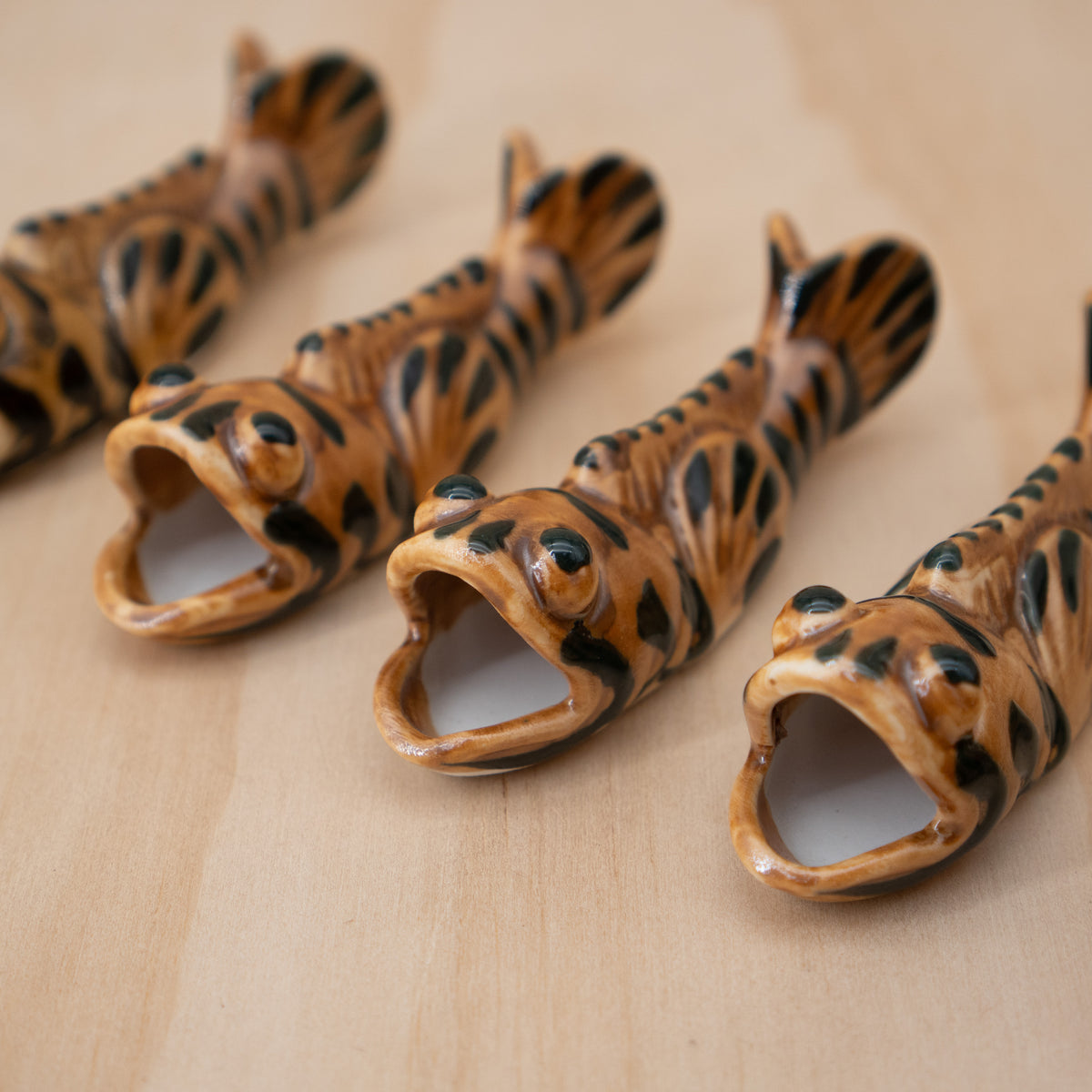 Vintage Japanese Box Set of Nabeshima -yaki Mudskipper Chopstick rests