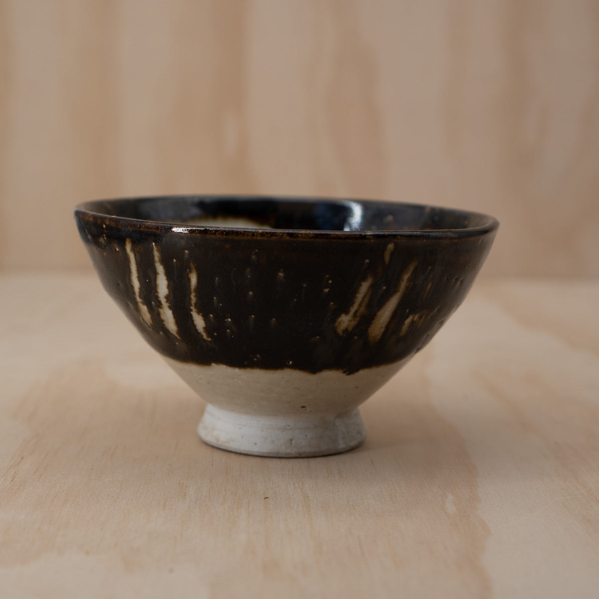 Vintage Japanese Mingei Tenmoku glaze small Chawan Tea bowl