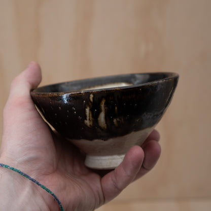 Vintage Japanese Mingei Tenmoku glaze small Chawan Tea bowl